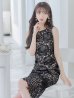 画像3: XS-Lサイズあり【ERUKEI エルケイ】フラワーレース/ ボートネック/ ノースリーブ/ タイト/ 膝丈/ ワンピース/ ミディアムドレス/ キャバドレス[OF2]