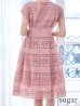 画像23: XSサイズあり【ERUKEI エルケイ】フレンチスリーブ/ ケミカルレース/ ボートネック/ Aライン/ フレア/ ワンピース/ ミディアムドレス/ キャバドレス[OF2]