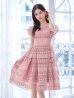 画像16: XSサイズあり【ERUKEI エルケイ】フレンチスリーブ/ ケミカルレース/ ボートネック/ Aライン/ フレア/ ワンピース/ ミディアムドレス/ キャバドレス[OF2]
