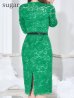 画像9: XS-Lサイズあり【ERUKEI エルケイ】レース/ 花柄/ 袖あり/七分袖/ タイト/ ワンピース/ ミニドレス/ キャバドレス[OF2]