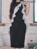 ブラックxグレー モデル：まおちゃる　身長：158cm　着用サイズ：7号(Sサイズ)