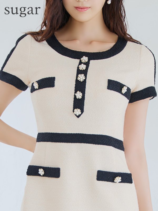 ベージュ　モデル：阿部なつき　身長：160cm　7号(Sサイズ)着用