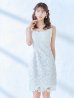 画像17: XS-Lサイズあり【ERUKEI エルケイ】 シンプル/ ワンカラー/ フラワーレース/ ノースリーブ/ タイト/ ワンピース/ ミニドレス/ キャバドレス[OF2]