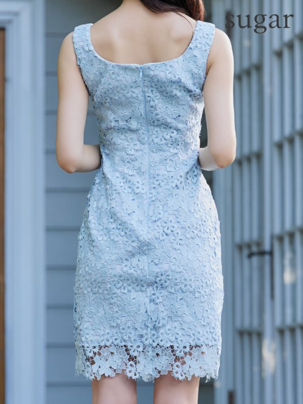 画像36: XS-Lサイズあり【ERUKEI エルケイ】 シンプル/ ワンカラー/ フラワーレース/ ノースリーブ/ タイト/ ワンピース/ ミニドレス/ キャバドレス[OF2]