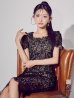 ブラック　モデル：まおちゃる　身長：158cm　着用サイズ：7号(Sサイズ)