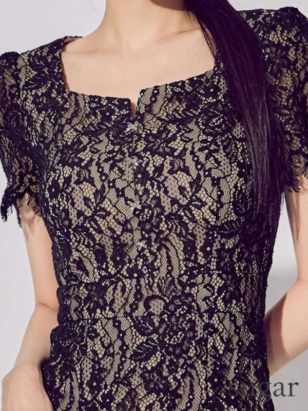 ブラック　モデル：まおちゃる　身長：158cm　着用サイズ：7号(Sサイズ)