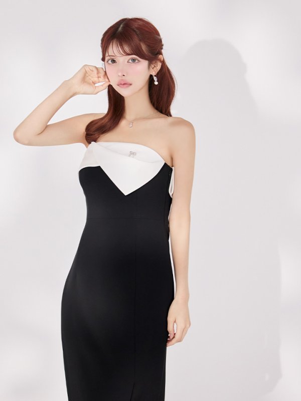 ブラック×ホワイト　モデル：まりん　身長：164cm　着用サイズ：Sサイズ