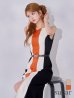 オレンジxホワイト　モデル：まりん　身長：164cm　着用サイズ：Sサイズ