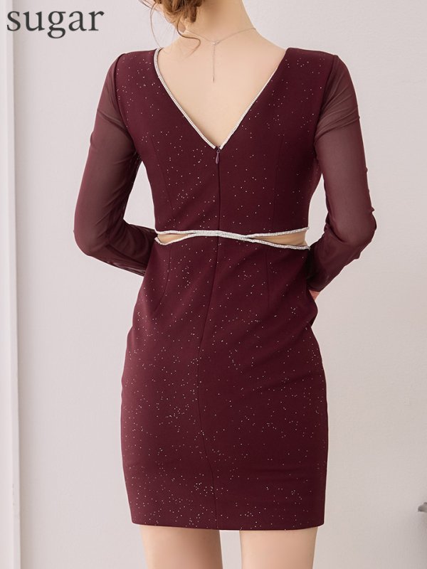 ワインレッド　モデル：ゆめ　身長：160cm　着用サイズ：Sサイズ