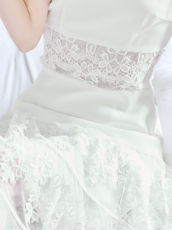 画像15: 【ERUKEI エルケイ】フラワーレース/ シアー/ 半袖/ 袖あり/ 膝丈/ フレア/ ミディアム/ マキシ丈/ワンピース/ キャバドレス[OF2]