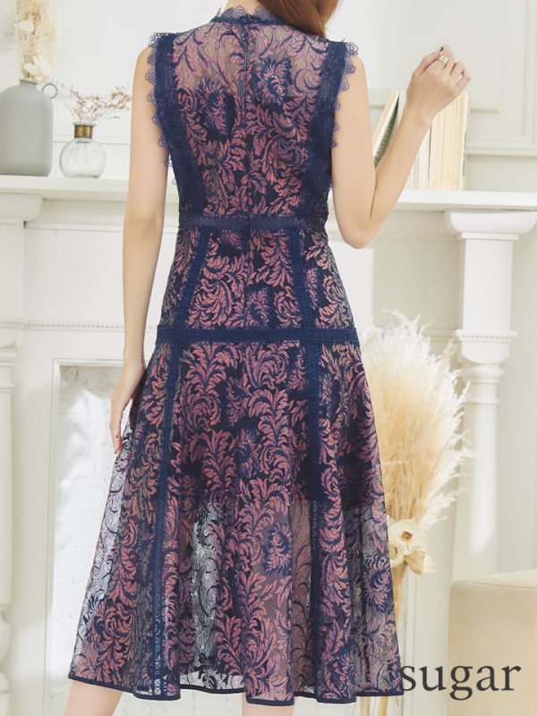 画像26: XS-Lサイズあり【ERUKEI エルケイ】フラワーレース/ Aライン/ ミモレ丈/ ノースリーブ/ ワンピース/ ミディアムドレス/ キャバドレス[OF2]