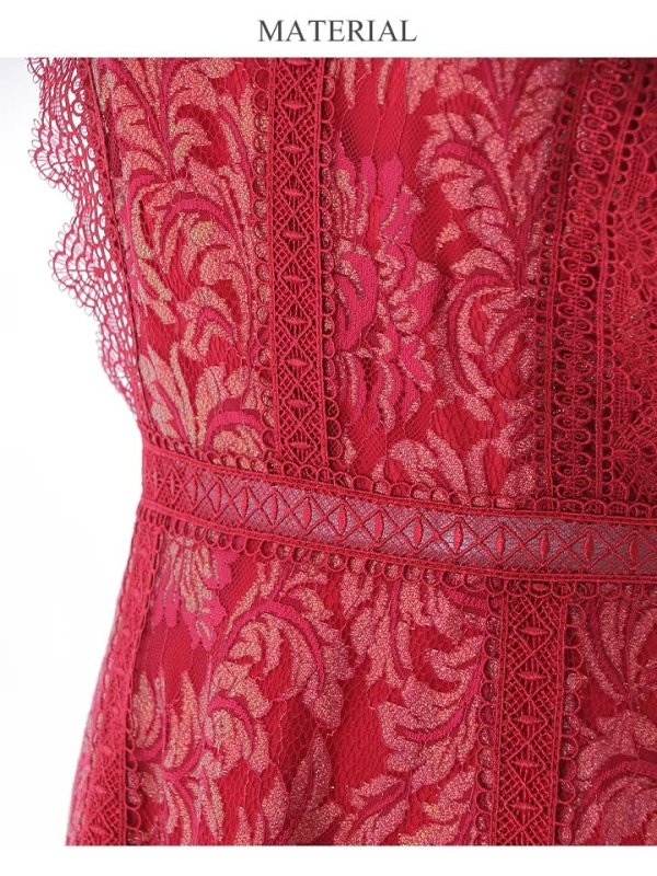 画像32: XS-Lサイズあり【ERUKEI エルケイ】フラワーレース/ Aライン/ ミモレ丈/ ノースリーブ/ ワンピース/ ミディアムドレス/ キャバドレス[OF2]