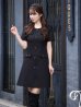 画像3: XS-Lサイズあり【ERUKEI エルケイ】ボタン/ Aライン/ 半袖/ 台形スカート/ フレア/ ワンピース/ ミニドレス/ キャバドレス[OF2]