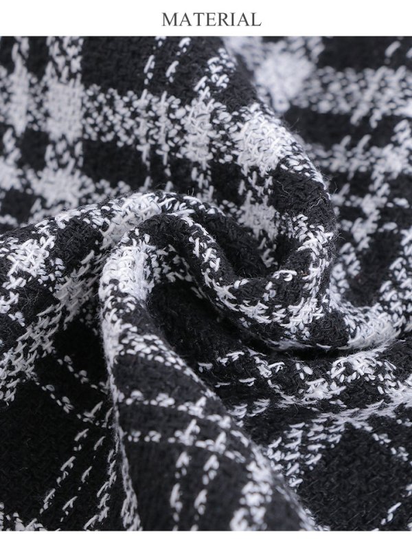 画像18: 門りょうちゃん着用【XS-Lサイズあり】【ERUKEI エルケイ】ツイード/ チェック/ ノースリーブ/ フリンジ/ タイト/ ワンピース/ ミディアムドレス/ キャバドレス[OF2]