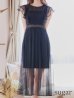 画像8: 【ERUKEI エルケイ】ドットレース/ 袖あり/フリル/ シアー/ フレア/ ミモレ丈/ ワンピース/ 足透け/ キャバドレス[OF2]