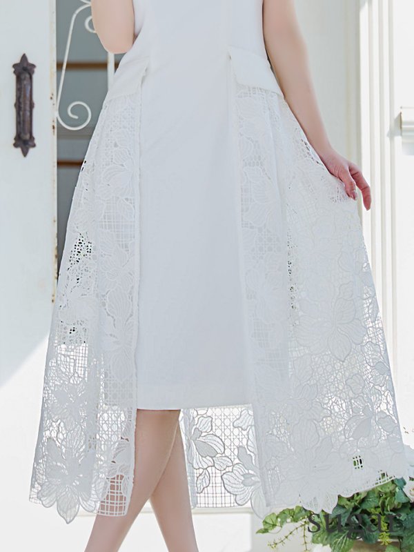 ホワイト モデル:ゆめ 身長:160cm 着用サイズ:5号(XSサイズ)