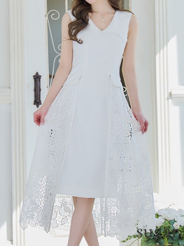 ホワイト モデル:ゆめ 身長:160cm 着用サイズ:5号(XSサイズ)