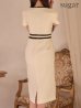 アイボリー　モデル：真優川咲　身長：158cm　着用サイズ：7号(Sサイズ)