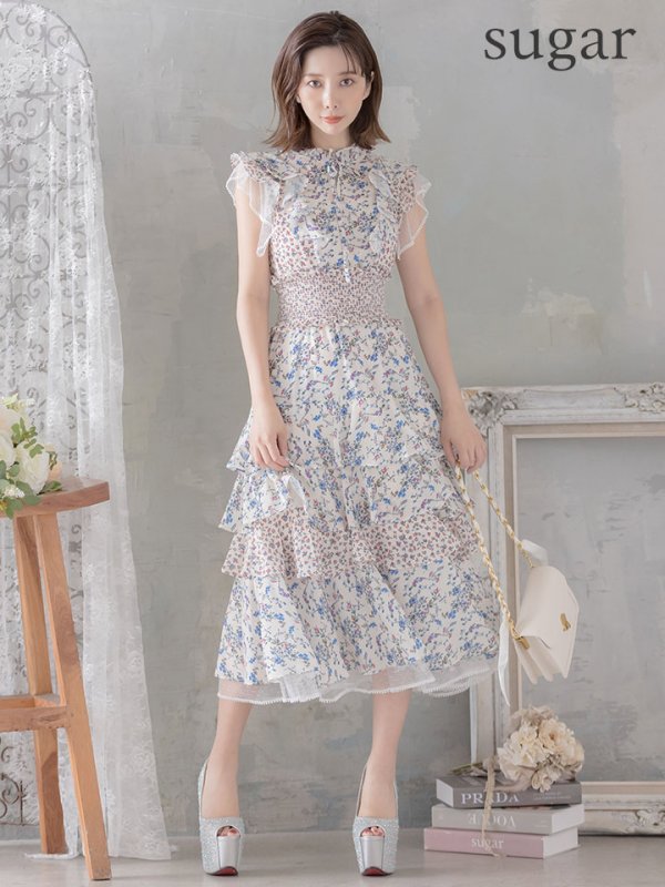 画像7: 【ERUKEI エルケイ】花柄/フリル/ マキシ丈/ワンピース/ミニドレス/ キャバドレス[OF2]