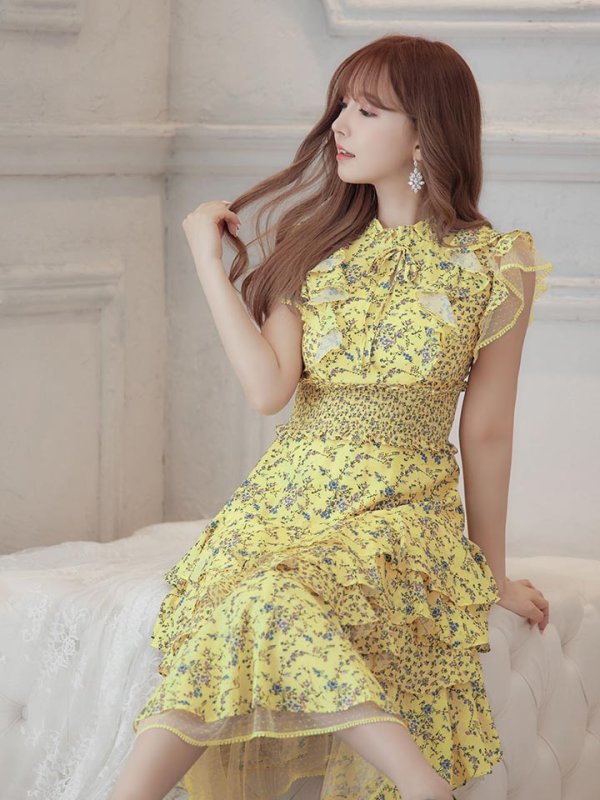 画像3: 【ERUKEI エルケイ】花柄/フリル/ マキシ丈/ワンピース/ミニドレス/ キャバドレス[OF2]