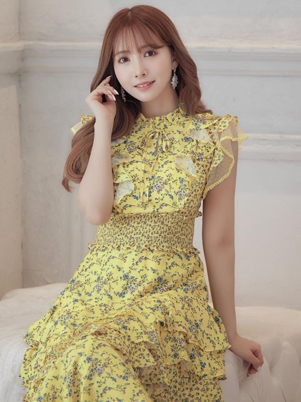 画像6: 【ERUKEI エルケイ】花柄/フリル/ マキシ丈/ワンピース/ミニドレス/ キャバドレス[OF2]