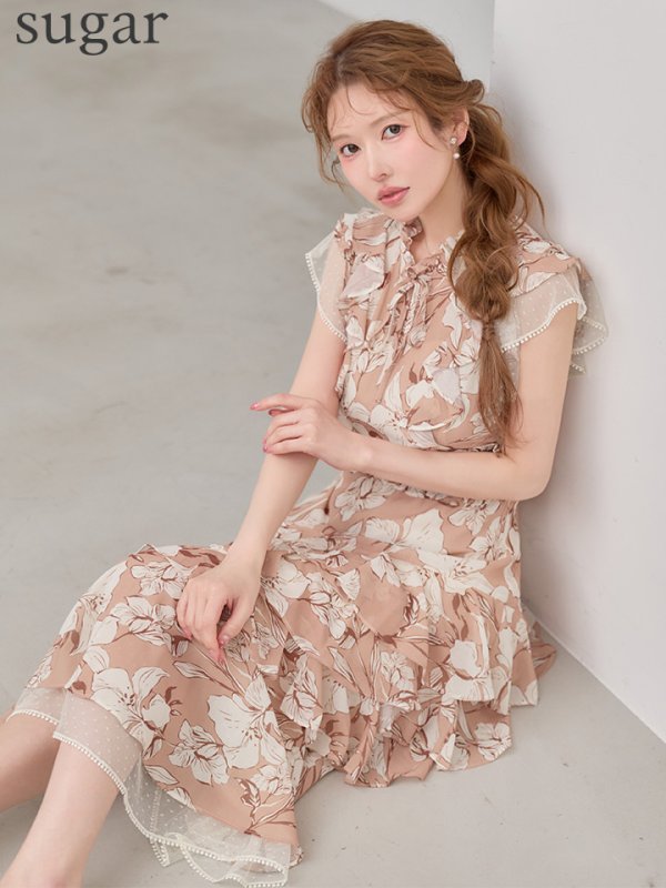 ピンクxアイボリー　モデル：ゆめ　身長：162cm　着用サイズ：7号(Sサイズ)