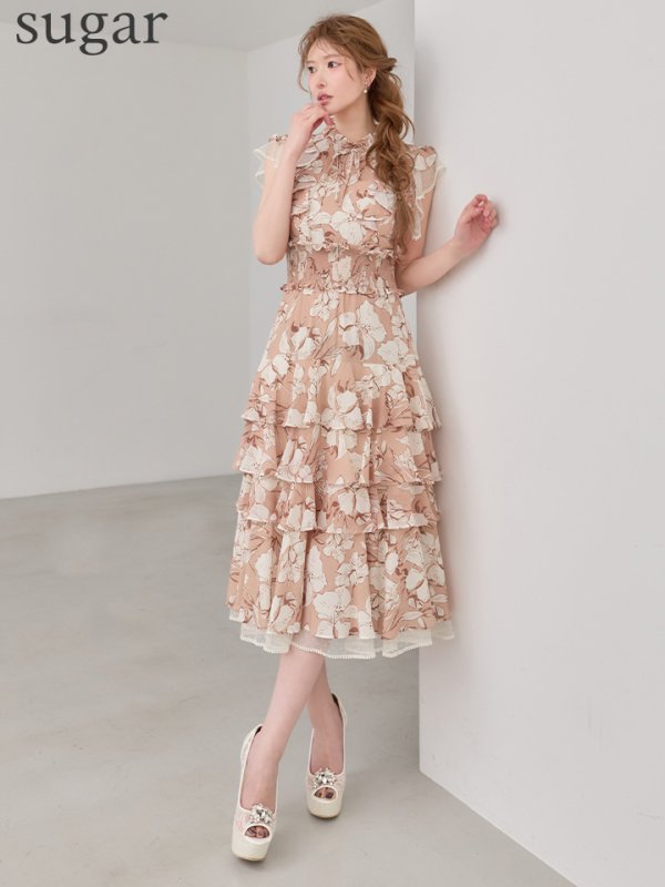 ピンクxアイボリー　モデル：ゆめ　身長：162cm　着用サイズ：7号(Sサイズ)