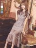 XS-Lサイズあり【SETTAN/セッタン】フラワーレース/ リボンネック/ フリル/ マキシ丈/ワンピース/ミニドレス/ キャバドレス[OF2]　ブラウン