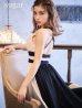 画像6: 【SETTAN/セッタン】バイカラー/ プリーツデザイン/ バッククロス/ Aライン/ ロングドレス / キャバドレスlong[OF2]