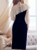 画像9: XS-Lサイズあり【SETTAN/セッタン】レース/ ドット柄/ ロングスリーブ/ 長袖/ 袖あり/ 膝丈スカート/ ミディアム丈/ ワンピース/ キャバドレス[OF2]