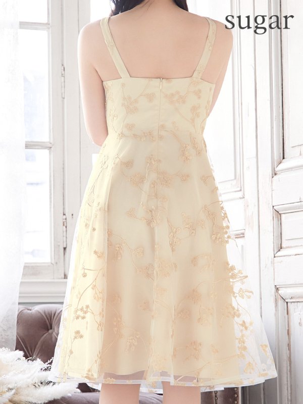 画像9: XS-Lサイズあり【SETTAN/セッタン】ワンピース/ 刺繍/ レース/ノースリーブ/ ミディアム丈/ Aライン// キャバドレス[OF2]