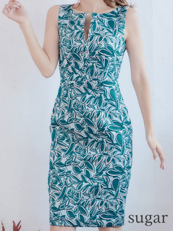 画像27: XS-Lサイズあり【SETTAN/セッタン】ノースリーブ/ バストカットデザイン/ タイト/ ひざ丈/ ワンピース/ ミディアムドレス/ キャバドレス[OF2]