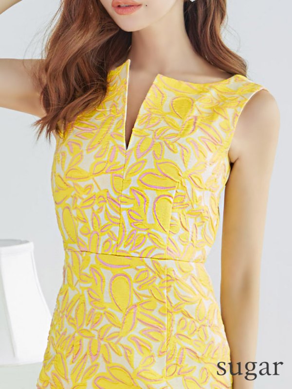 画像10: XS-Lサイズあり【SETTAN/セッタン】ノースリーブ/ バストカットデザイン/ タイト/ ひざ丈/ ワンピース/ ミディアムドレス/ キャバドレス[OF2]