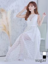 XS-Lサイズあり【SETTAN/セッタン】総レース/ ノースリーブ/ Aライン/ ロングドレス/ キャバドレスlong[OF2]
