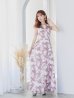 画像5: XS-Lサイズあり 【GINZA COUTURE/銀座クチュール】フラワープリント/ ボートネック/ ノースリーブ/ Aライン/ ロングドレス/ キャバドレスlong[OF2]