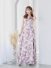 画像7: XS-Lサイズあり 【GINZA COUTURE/銀座クチュール】フラワープリント/ ボートネック/ ノースリーブ/ Aライン/ ロングドレス/ キャバドレスlong[OF2]