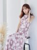 画像8: XS-Lサイズあり 【GINZA COUTURE/銀座クチュール】フラワープリント/ ボートネック/ ノースリーブ/ Aライン/ ロングドレス/ キャバドレスlong[OF2]