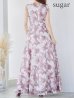 画像11: XS-Lサイズあり 【GINZA COUTURE/銀座クチュール】フラワープリント/ ボートネック/ ノースリーブ/ Aライン/ ロングドレス/ キャバドレスlong[OF2]