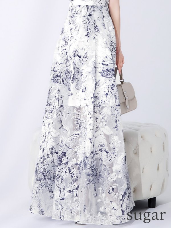 ホワイト×ネイビー　モデル：ゆめ　身長：160cm　着用サイズ：7号(Sサイズ)