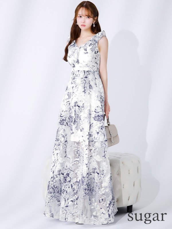 ホワイト×ネイビー　モデル：ゆめ　身長：160cm　着用サイズ：7号(Sサイズ)