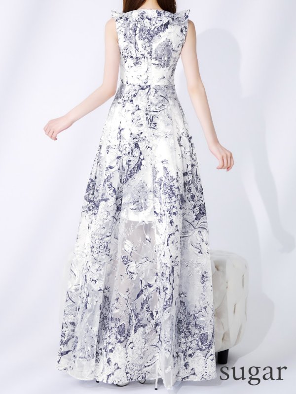 ホワイト×ネイビー　モデル：ゆめ　身長：160cm　着用サイズ：7号(Sサイズ)