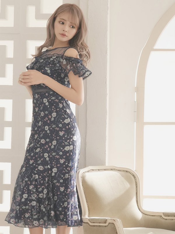 画像3: XS-Lサイズあり【SETTAN/セッタン】フラワーレース/ パステルカラー/ フリル/ マキシ丈/ワンピース/ミニドレス/ キャバドレス[OF2]