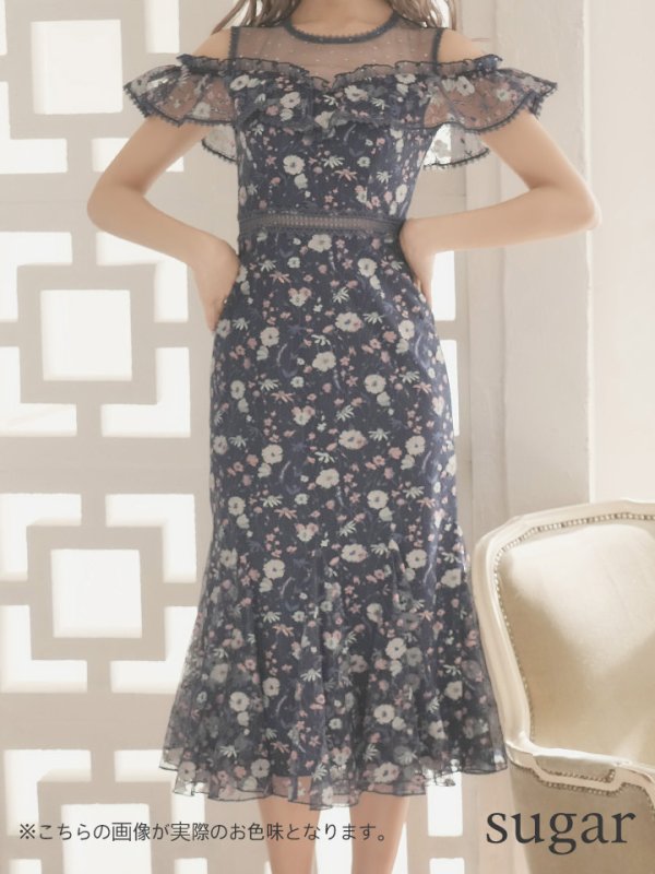 画像8: XS-Lサイズあり【SETTAN/セッタン】フラワーレース/ パステルカラー/ フリル/ マキシ丈/ワンピース/ミニドレス/ キャバドレス[OF2]