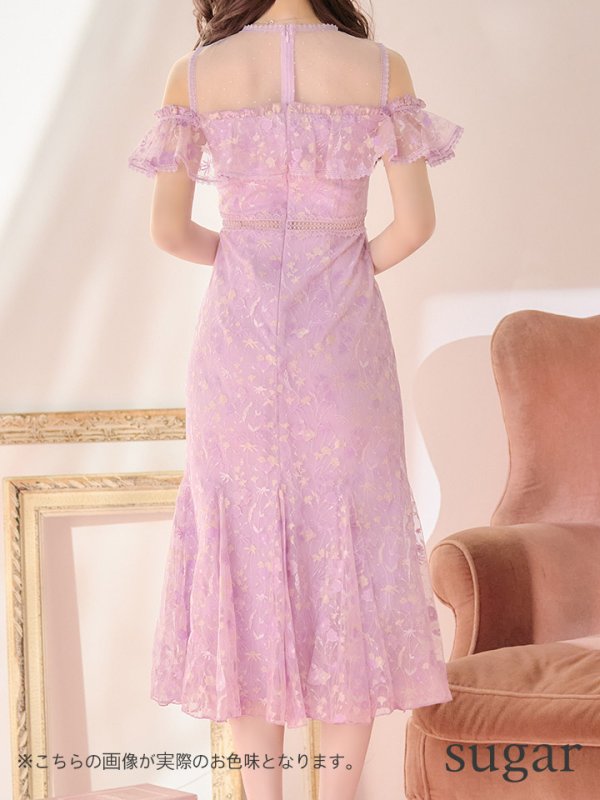 画像9: XS-Lサイズあり【SETTAN/セッタン】フラワーレース/ パステルカラー/ フリル/ マキシ丈/ワンピース/ミニドレス/ キャバドレス[OF2]