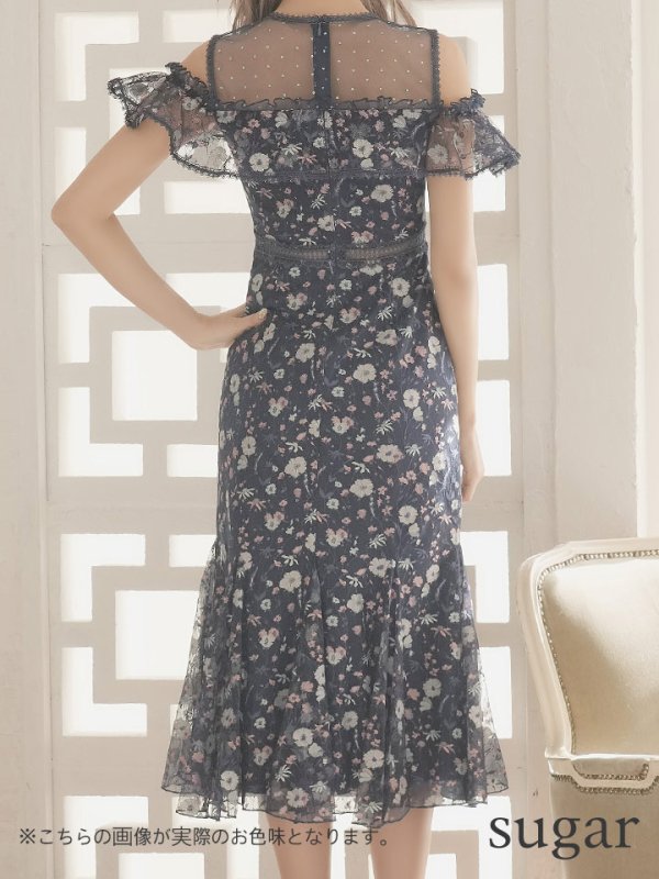 画像9: XS-Lサイズあり【SETTAN/セッタン】フラワーレース/ パステルカラー/ フリル/ マキシ丈/ワンピース/ミニドレス/ キャバドレス[OF2]