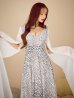 ベージュ×ブラック 真優川咲 身長:158cm 着用サイズ:7号(Sサイズ)