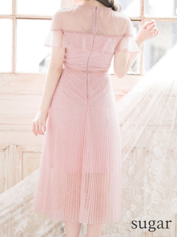 画像10: 【SETTAN/セッタン】総レース/ ショートスリーブ/ プリーツ/ ミモレ丈/ ワンピース/ ミニドレス/ キャバドレス[OF2]