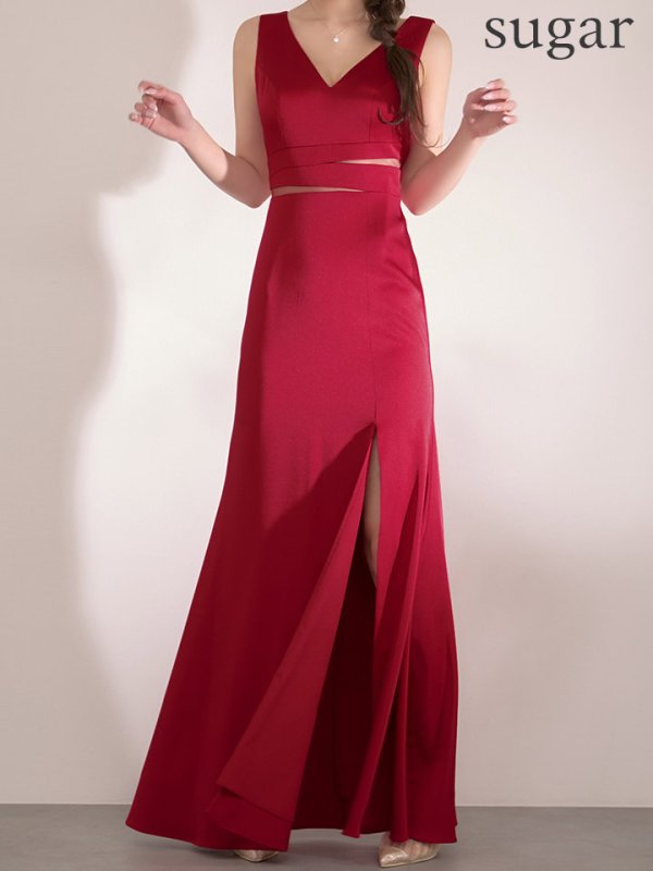 レッド　モデル：るりぴ 身長：165cm 着用サイズ：7号(Sサイズ)