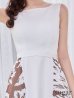 ホワイトxブラウン　モデル：りな　身長：160cm　着用サイズ：7号(Sサイズ)