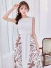ホワイトxブラウン　モデル：りな　身長：160cm　着用サイズ：7号(Sサイズ)
